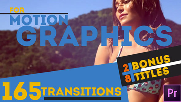 165 Transitions & 28 Titles Pack Motion Graphics | MOGRT