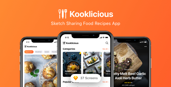 Kooklicious - Sketch Sharing Food Recipes App