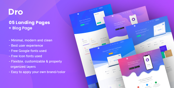 Dro - Software, App, Saas & Product Showcase Landing Page