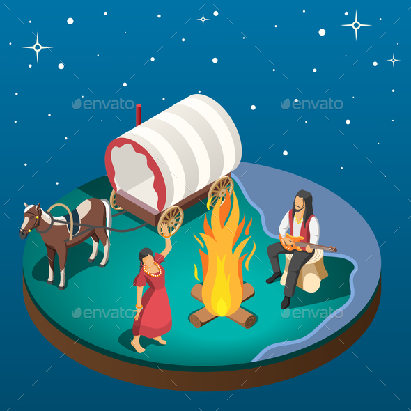 Gypsy Overnight Stay Isometric Composition