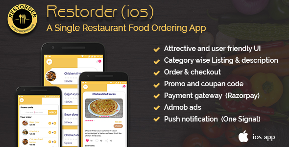 Restorder (iOS) - A single restaurant food ordering app.