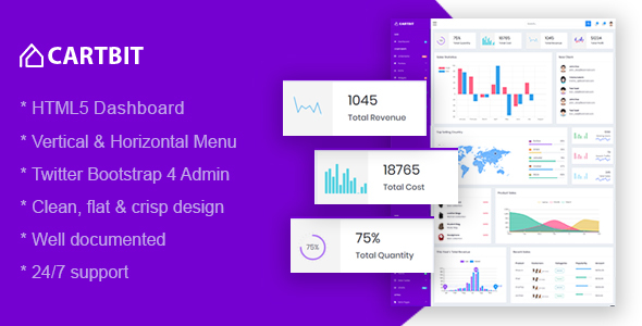 Cartbit - Responsive Bootstrap 4 Admin Dashboard