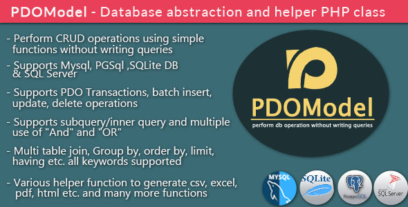 PDOModel - Database abstraction and helper PHP class