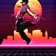 Animated 80's Synthwave Poster - Photoshop Action - GraphicRiver Item for Sale