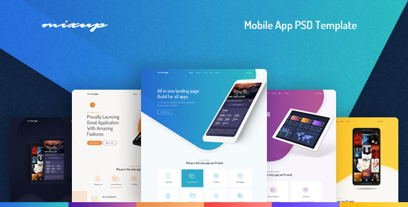 Mixup - App Landing Page PSD Template