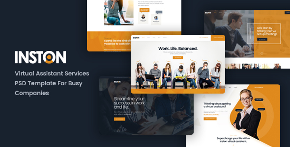 Inston - Virtual Assistant Services PSD Template