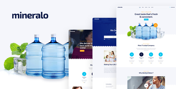 Mineralo - Bottled Water Delivery Service For Home & Office PSD Template