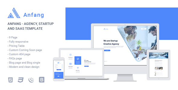 Anfang - Agency, Startup and SaaS Template
