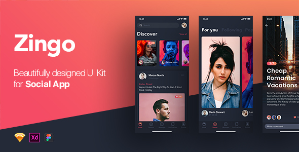 ZINGO - Social UI Kit dla aplikacji mobilnej