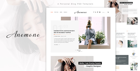 Anemone - A Personal Blog PSD Template