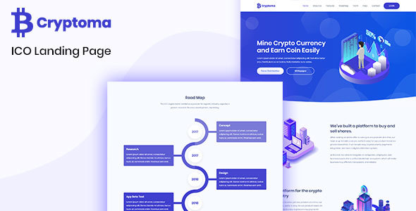 Cryptoma - Bitcoin & Cryptocurrency ICO Landing Page