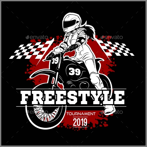 Female Motocross Vector Design Illustration