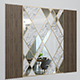 Wall Decorate Panel with Mirrors, Marble and Wood - 3DOcean Item for Sale