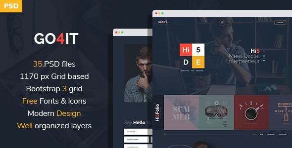 GO4IT - Digital Entrepreneur PSD Template