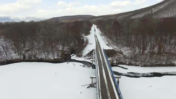 Winter View From a Drone To the Valley of the Tigrovaya River