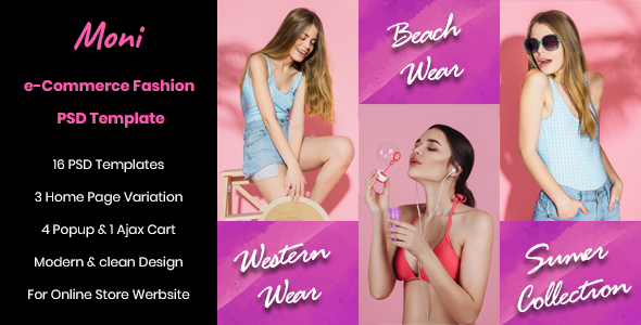 Moni e-Commerce Fashion PSD Template