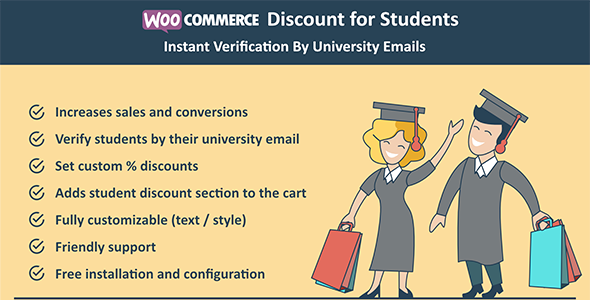 Woocommerce Discount for Students - Instant Verification By University Emails