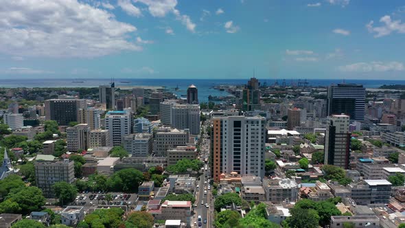 Aerial View Port Louis on Beautiful Sunny Day