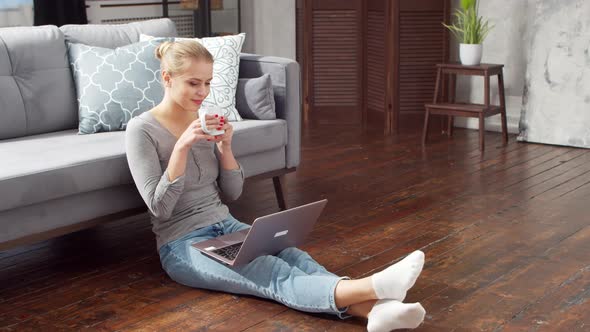 Young woman is resting at home