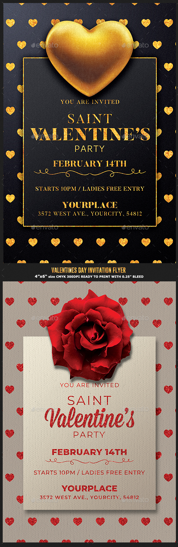 2 Valentines Day Flyer Invitation