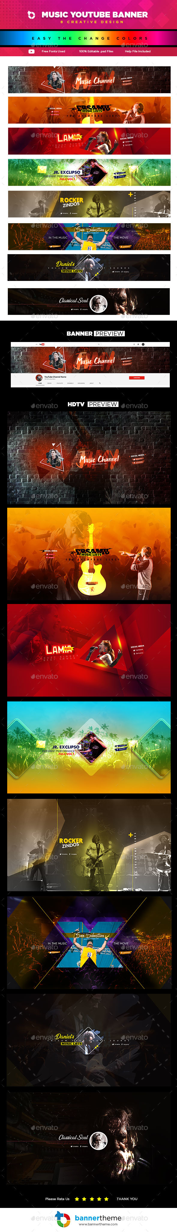 Youtube Banner Music Graphics Designs Templates