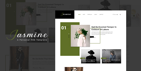 Jasmine – Ultimate Personal Blog PSD Template – 0 Sold!