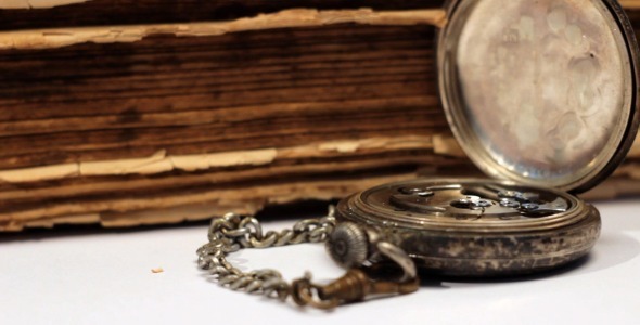 Vintage Watch And Old Book