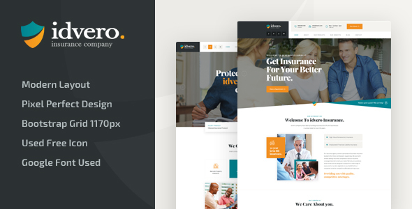 idvero - Insurance Company PSD Template