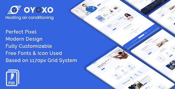 OYOXO - Heating air conditioning services PSD Template