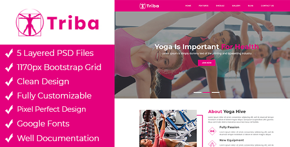 Triba - Yoga PSD Template