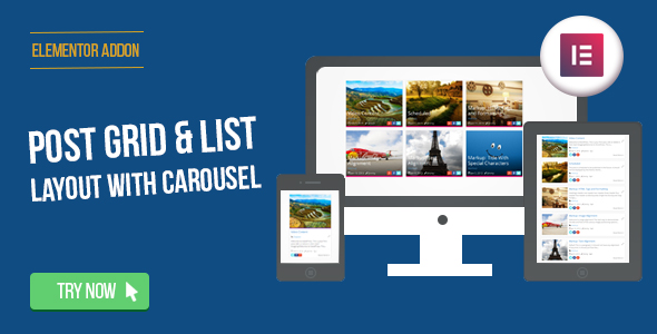 Elementor Page Builder - Post Grid/List Layout with Carousel