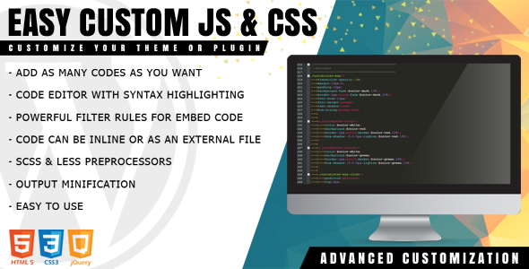 Easy Custom JS and CSS - WordPress Customization