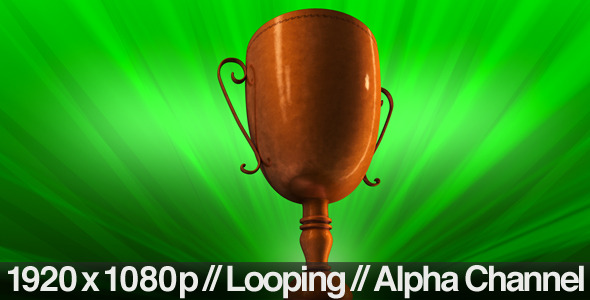 Bronze Trophy Spinning Loop + Alpha Channel