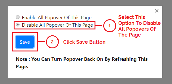 disable button modal true