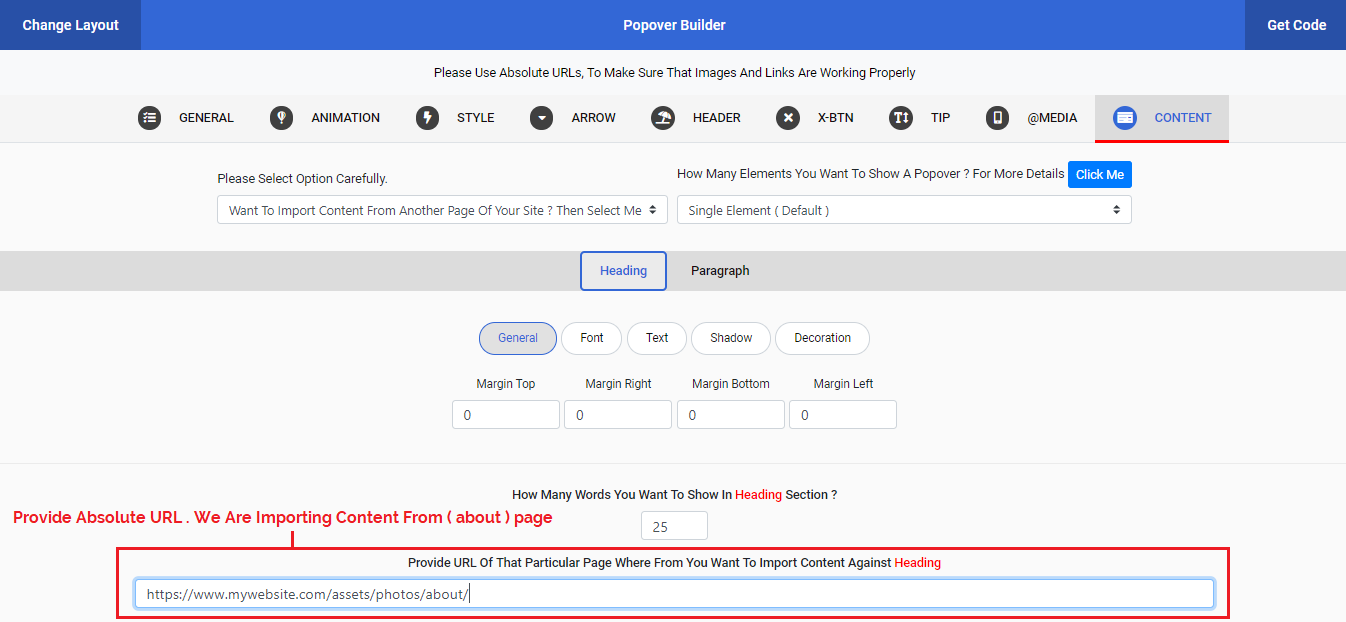 import data single url
