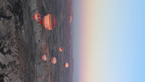 Vertical Video  Balloons in Cappadocia Turkey