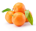 Fresh tangerines oranges fruit with leaves isolated on white bac - PhotoDune Item for Sale