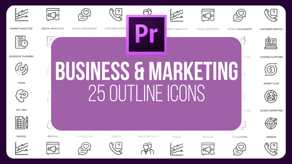 Business And Marketing - Thin Line Icons (MOGRT)