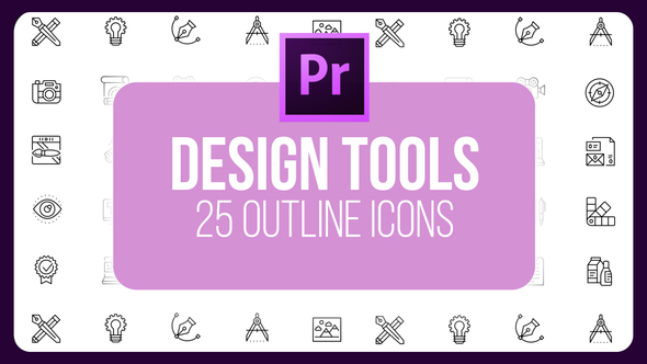 Design Tools - Thin Line Icons (MOGRT)