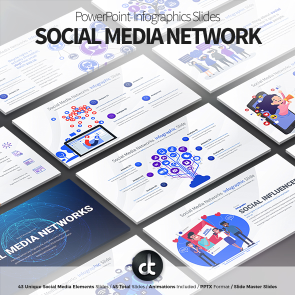 Social Media Network - PowerPoint Infographics Slides