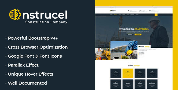 Construcel – Responsive Creative Construction Multi-Purpose Template