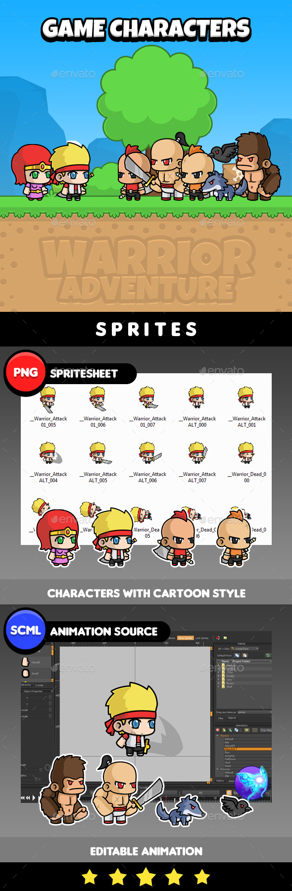 Warrior Adventure - Game Characters