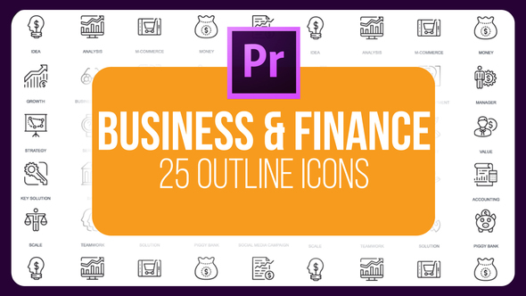 Business And Finance - Thin Line Icons (MOGRT)