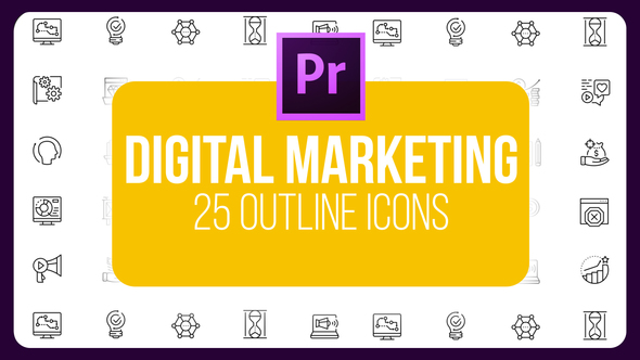 Digital Marketing - Thin Line Icons (MOGRT)