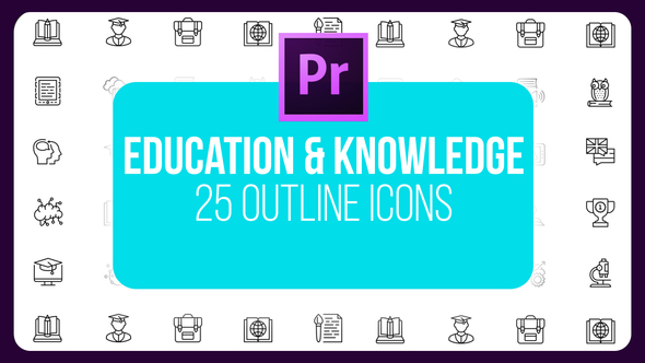 Education and Knowledge - Thin Line Icons (MOGRT)