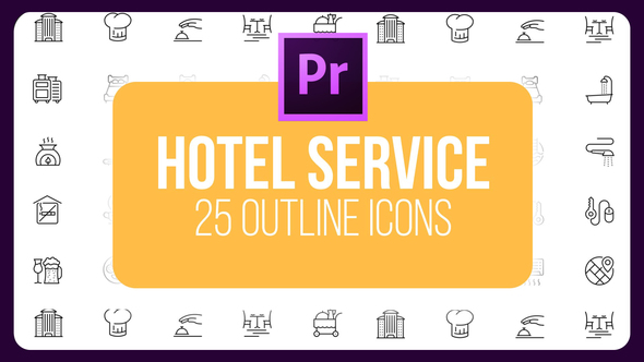 Hotel Service - Thin Line Icons (MOGRT)