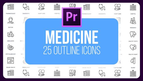 Medicine - Thin Line Icons (MOGRT)