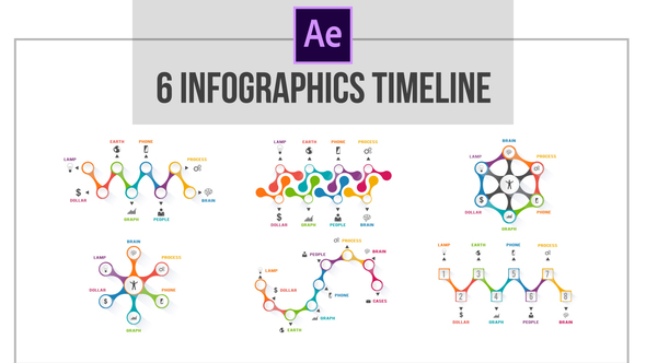 Infographics 6 Roadmaps Template alt