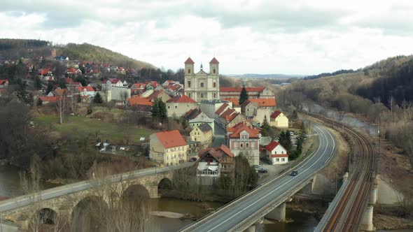 Bardo Slaskie small town and the bridge in Poland