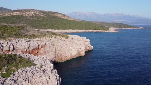 Sloping Rocky Shore By the Sea